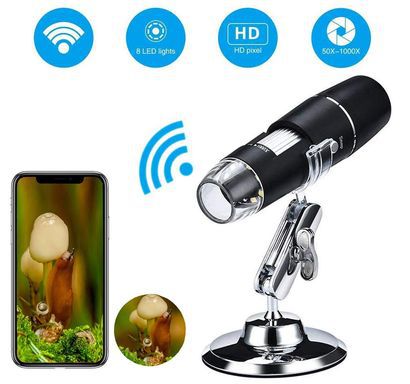 Mogattiny Wireless Microscope Digital Microscope In Black And Steel